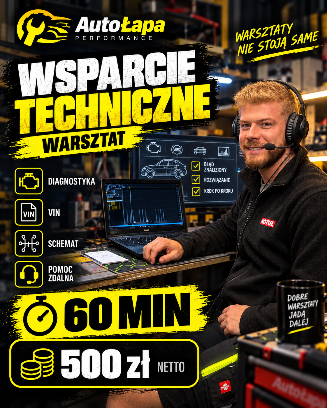 Pełna godzina wsparcia — AutoŁapa Garage